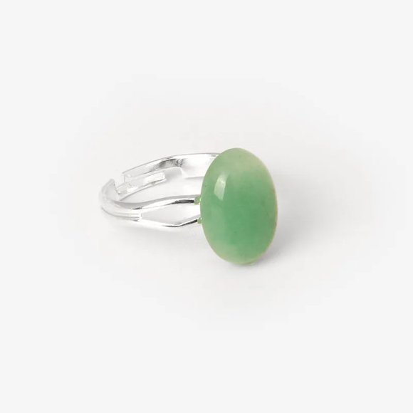 Green aventurine Natural Stone Ring Adjustable - Picture 2 of 2